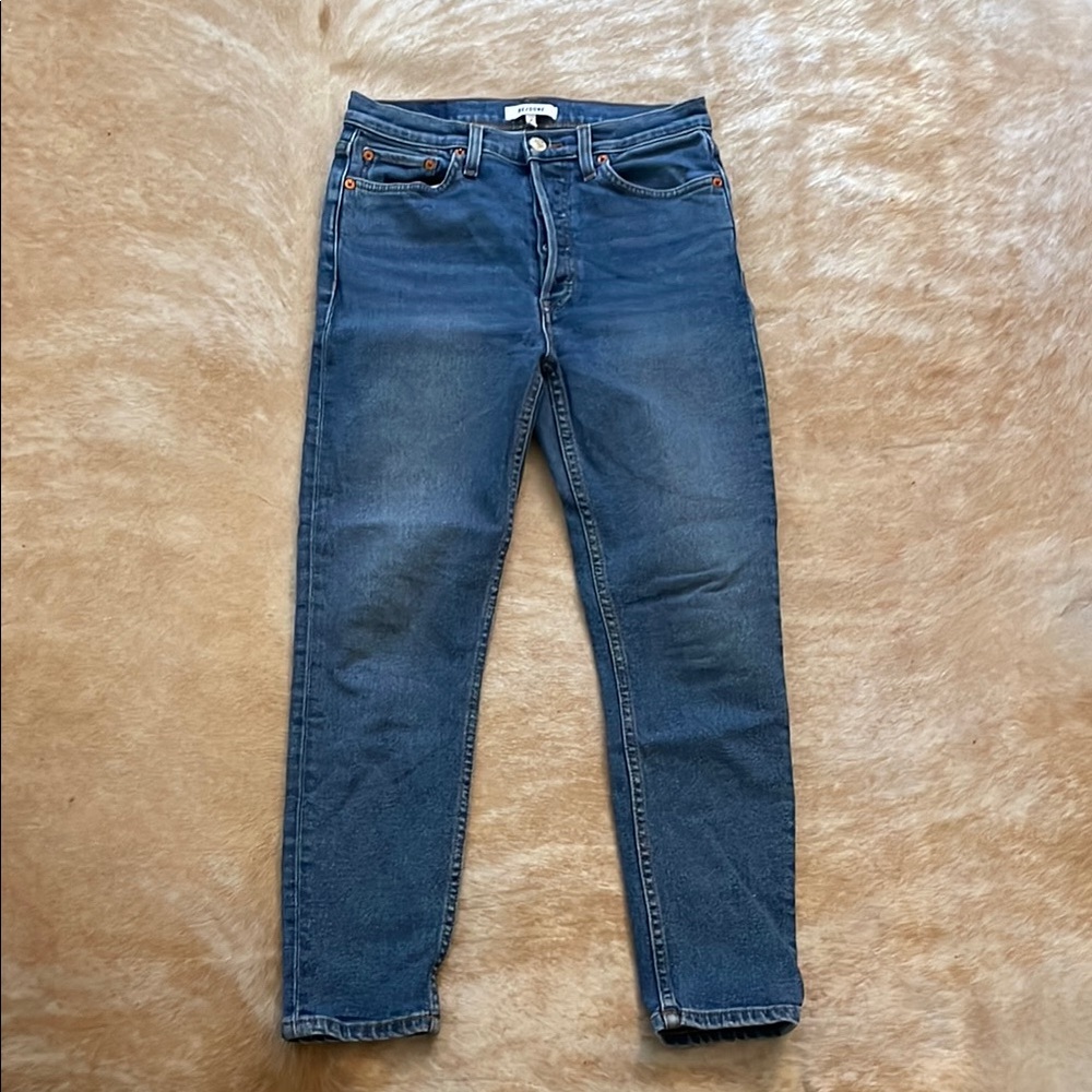 RE/DONE High Rise Skinny Ankle Jeans